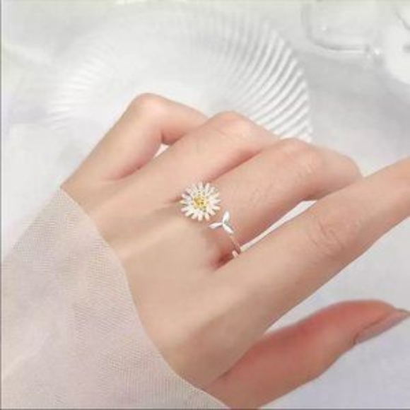 New Real Sterling Silver Plant Adjustable Ring - Picture 2 of 6